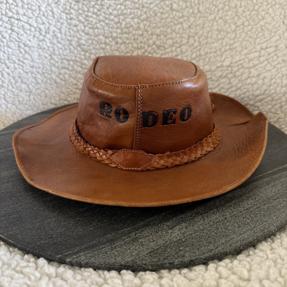 Brown Rodeo Leather Cowboy Hat